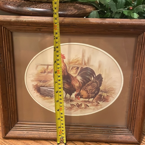 Vintage Rooster Hen Chicken farm wooden frame. - Picture 6 of 6
